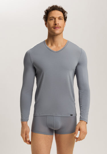 Natural Function Tencel™ And Cotton Fitted V-Neck Top | Cliff Grey 73187-2680